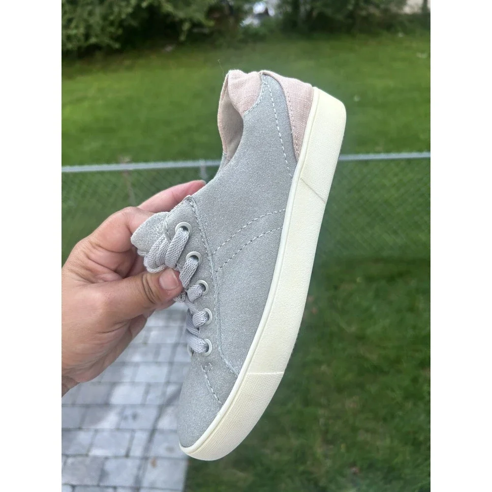 Naturalizer Morrison Men’s 7M Gray Pink Lace Up Round Toe Leather Sneakers EU 37